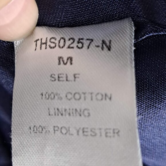 THML Size Medium Blue Cotton Halter Neck Shift Dress Embroidery Detail Boho - Picture 11 of 13